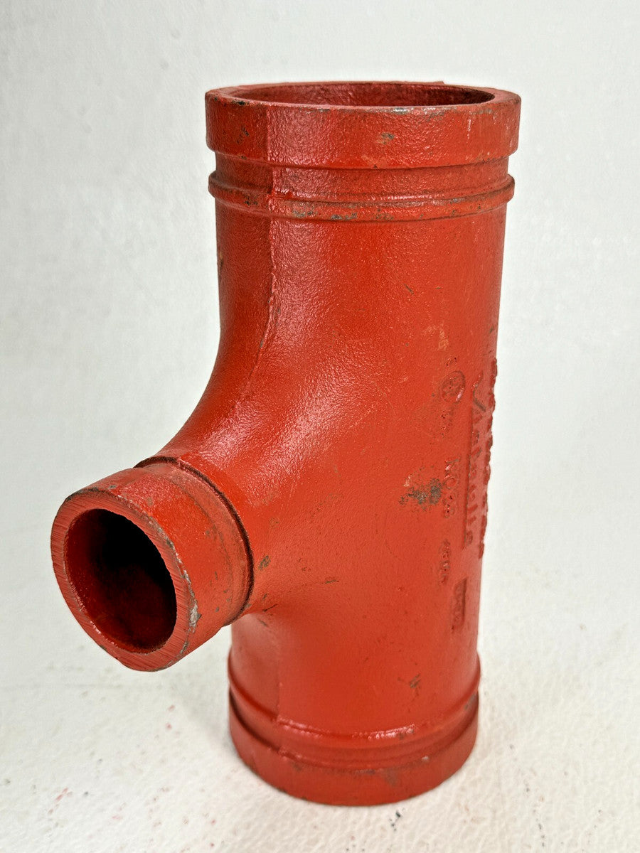 3" x 1-1/2" Victaulic Style 25 Reducing Tee Grooved End Pipe Fitting