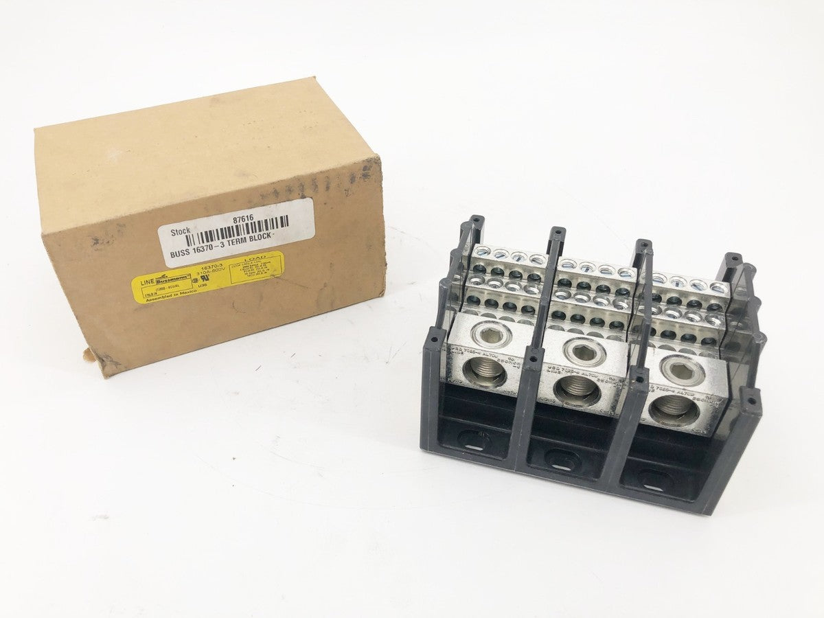 New Bussmann 16370-3 Power Distribution Block 3P 310A 600V