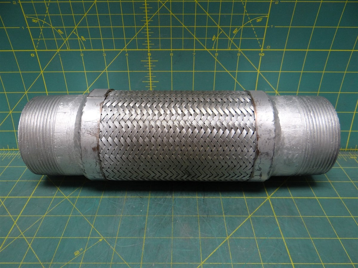 Braided Metal Hose 3" x 12" PN: UNK 3" Male NPT to Male NPT
