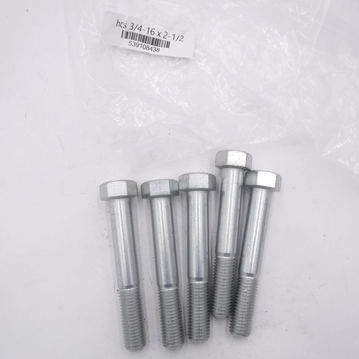 5 Pack OEM Husqvarna HCS 3/4-16x2-1/2 HexCap Screw For Husqvarna SC18 Sod Cutter
