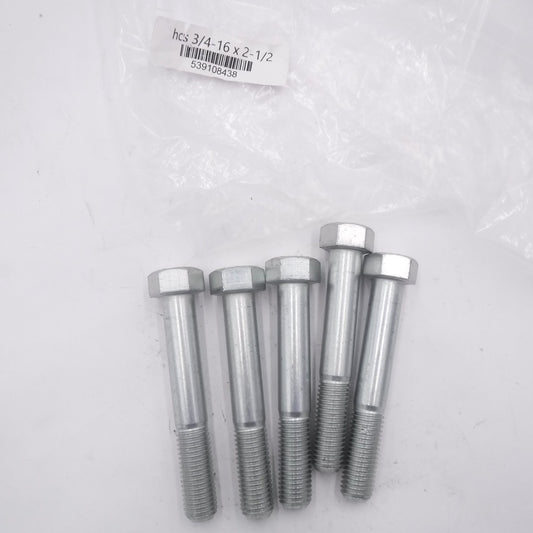 5 Pack OEM Husqvarna HCS 3/4-16x2-1/2 HexCap Screw For Husqvarna SC18 Sod Cutter