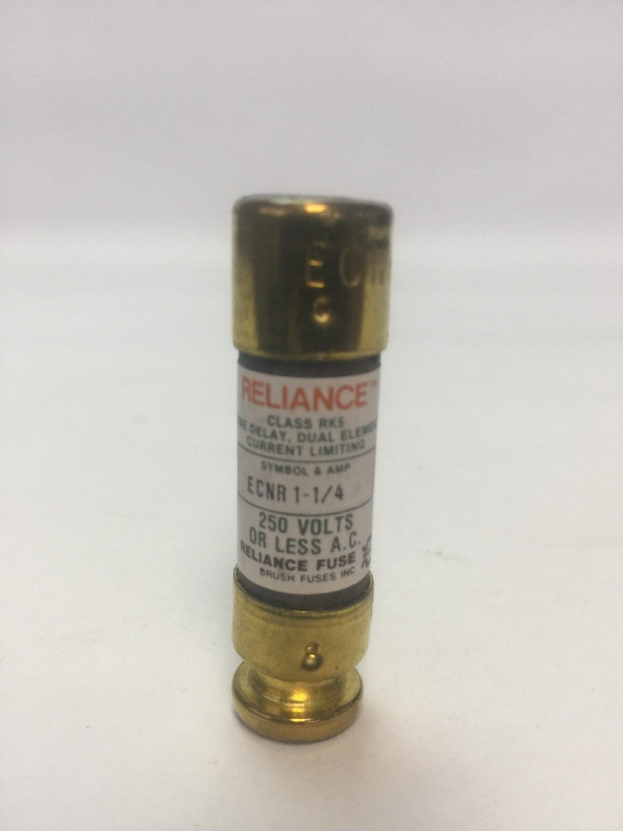 BRUSH/RELIANCE ECNR 1-1/4 FUSE 250VAC 1-1/4AMP CLASS RK5 (LOT OF 10)