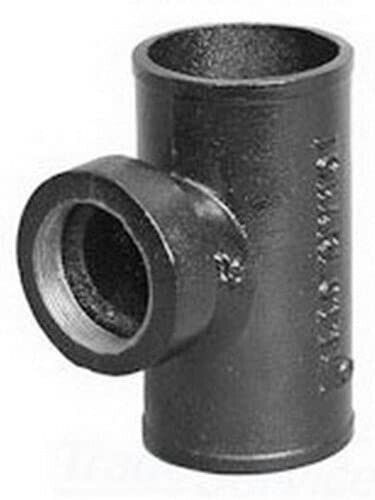CHARLOTTE FOUNDRY NH-34 2" No-Hub x 2" NPT Outlet Sanitary Tapped Tee Cast Iron