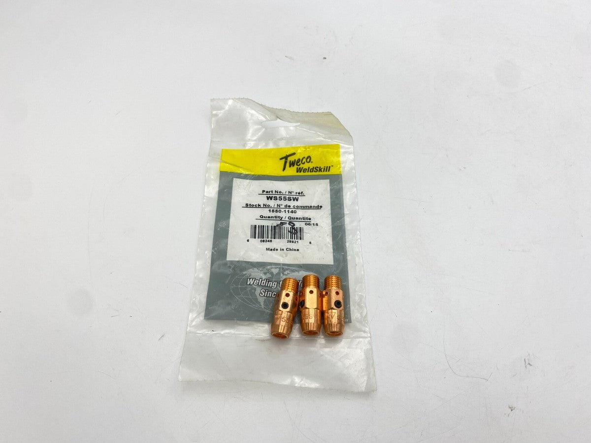 3 Pack Tweco SW55SW 3PC Gas Diffuser 1550-1140 New NOS Copper Air Cooled