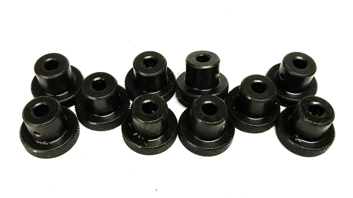Unbranded 1 inch Black Oxide Knurled Knob with Screw Hole [Lot of 10] NOS