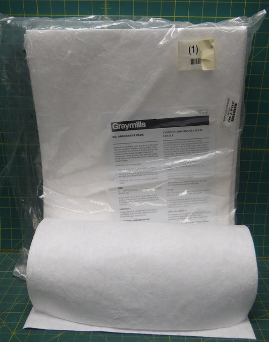 (25 Pack) Graymills Oil Absorbent Pads OAP25-1 5W480 19in Length 15in Width