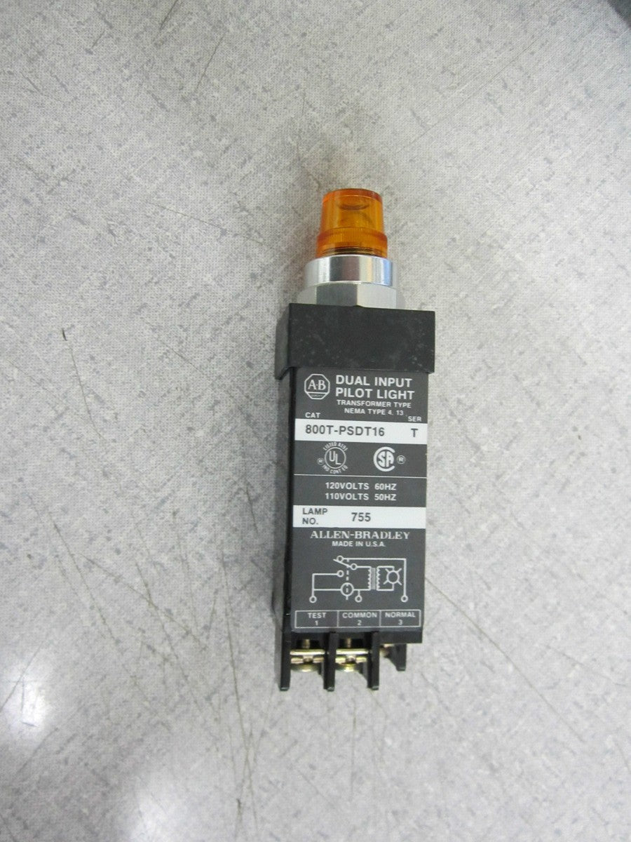 Allen-Bradley 800T-PSDT16A Small Pilot Light (Amber Cap) "NEW"