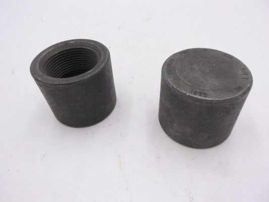 2 Pack Female Threaded 1-1/4" Forged Steel Pipe Cap