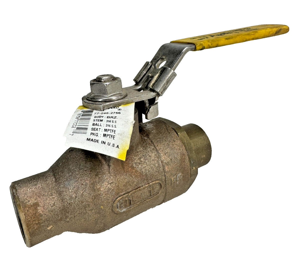 Apollo 77 Series 1" Bronze Full Port Ball Valve 600-psi WOG Solder End Lever Op.