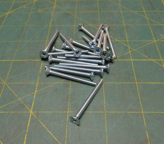 (Lot of 20) 6-32 x 1-1/2" Length Zinc Plated Steel Phillips Flat Head Screw