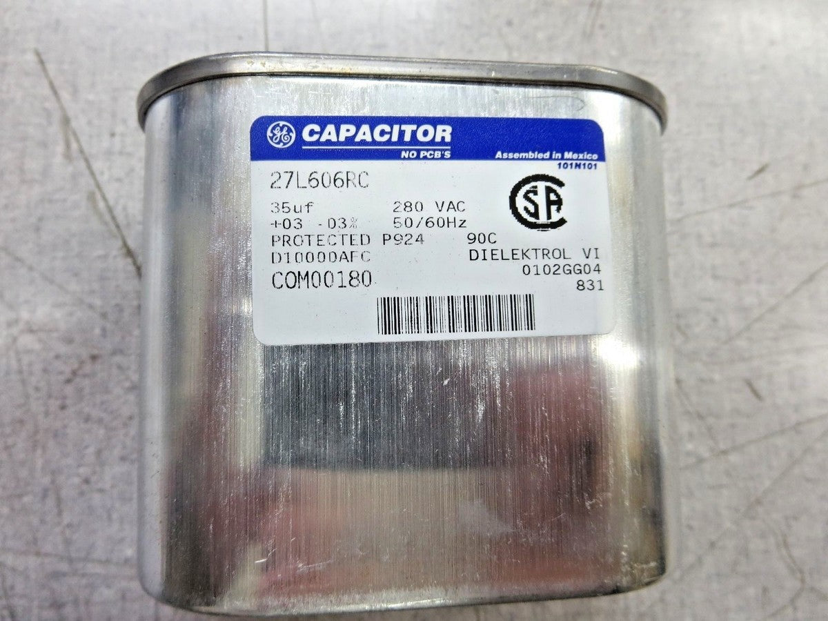 General Electric 27L606RC Oval Capacitor (35uF, 280VAC, 50/60Hz) "NEW"