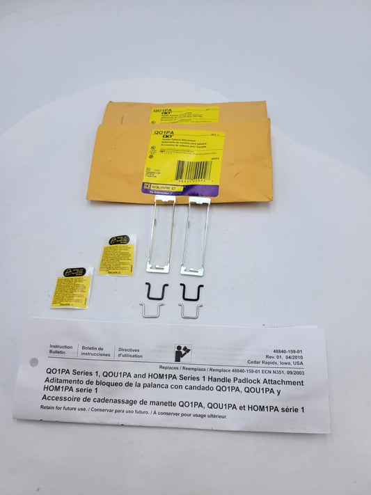 2Pc Square D QO1PA Handle Padlock Attachment 10-70A for Type QO Circuit Breaker