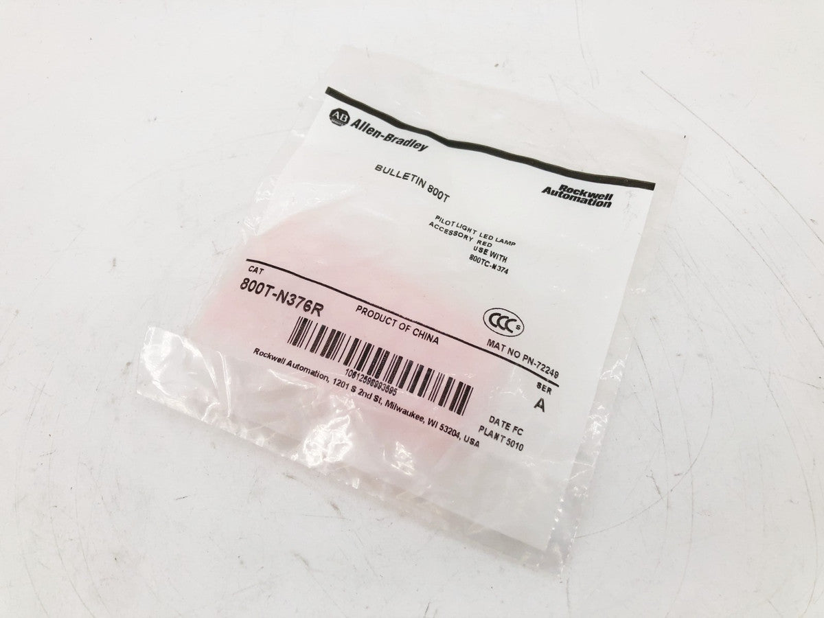 New Allen-Bradley 800T-N376R Ser. A Red Pilot Light LED Lamp