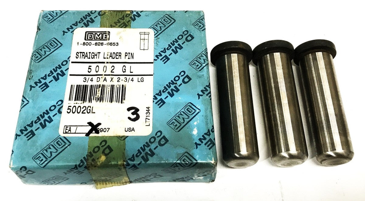 DME 3/4 inch x 2-3/4 inch Straight Leader Pin 5002GL [Lot of 3] NOS