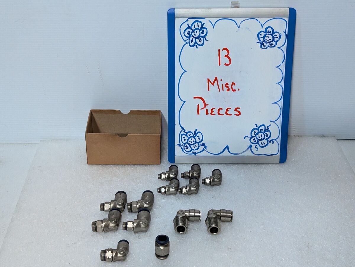 Lot of 13 Nickel Plated Fittings, Varying Types and Sizes