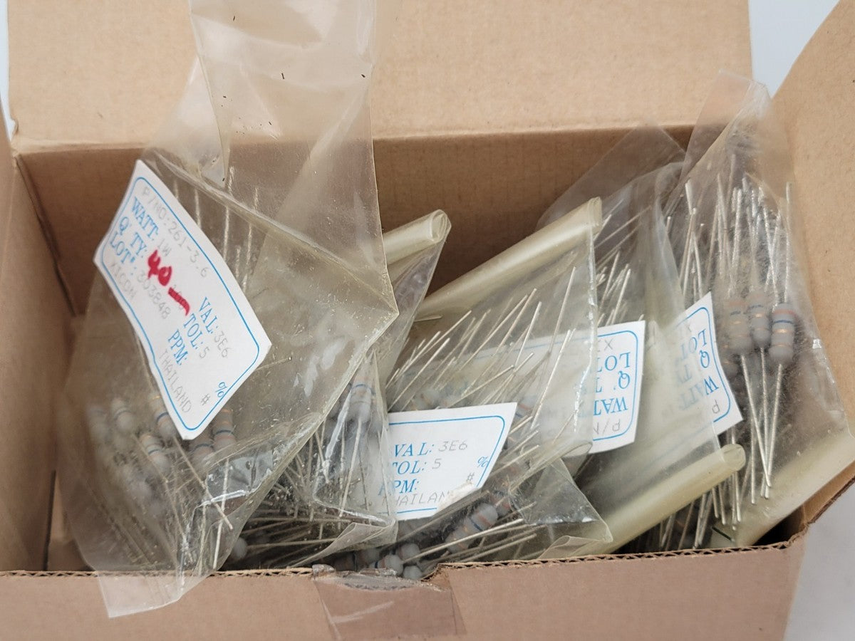 400Pc Mouser 261-3.6 Metal Oxide Film Resistor 3.6K Ohms 5% Tolerance 1 Watt