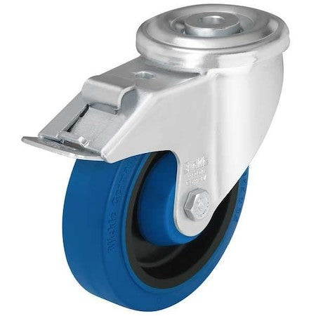 Zoro Select Ler-Poev 126Ka-Fi-Sb Kingpin Swivel Caster,Rubber,5 In,330 Lb,Znc