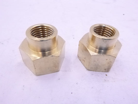 2 Pack Dixon Brass 1/4" FNPT x 1/2" FNPT Reducer Couplings