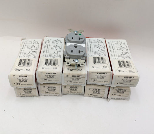 10PC Pass Seymour Legrand 8330-GRY Duplex Receptacle 20A 125V Hospital Grade NOS