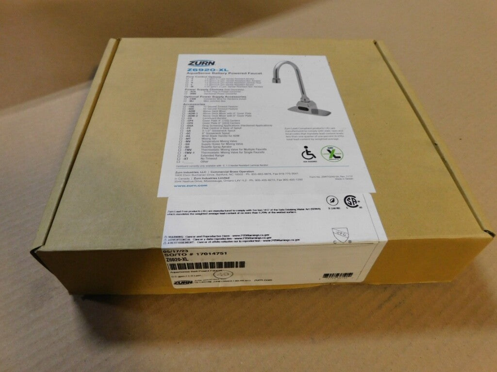 NEW! ZURN Touchless AquaSense Battery Powered Gooseneck Faucet -- Z6920-XL