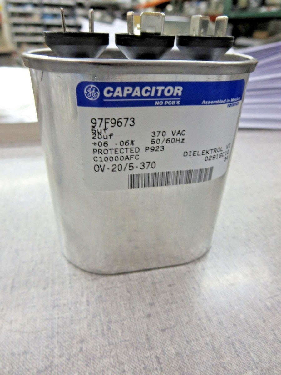 General Electric 97F9673 Oval Capacitor (5uF, 20uF, 370VAC, 50/60Hz) "NEW"