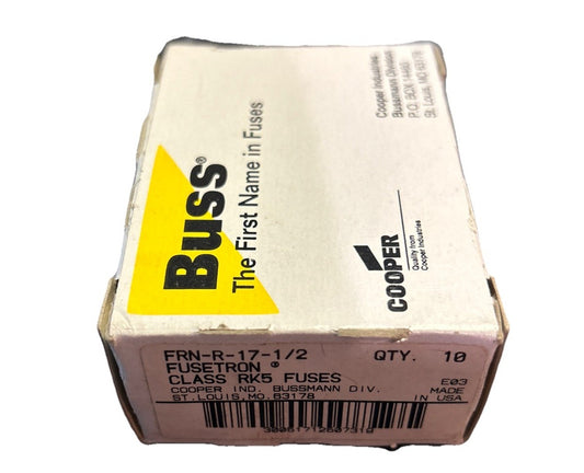 (BOX OF 10) FRN-R-17 1/2 Dual Elem Time-Delay Current Limiting Fuse Rk5 250V. B4
