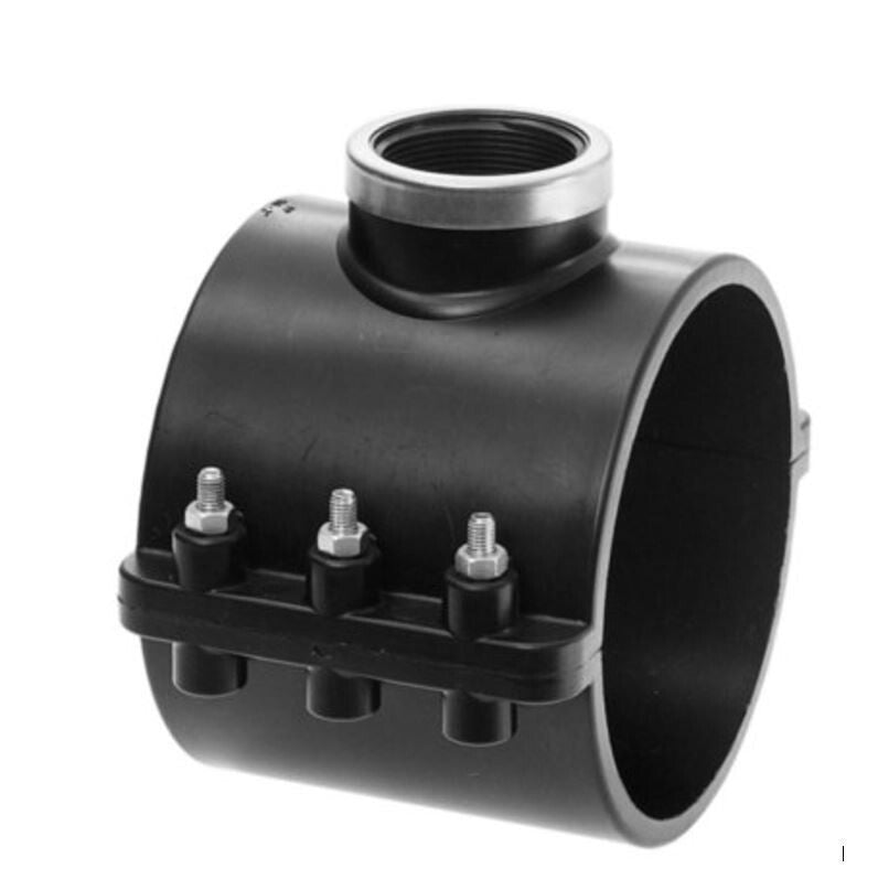 PVC SERVICE SADDLE for 12" (12.75 OD)  HDPE or S/80 PVC x 4" Female NPT Outlet