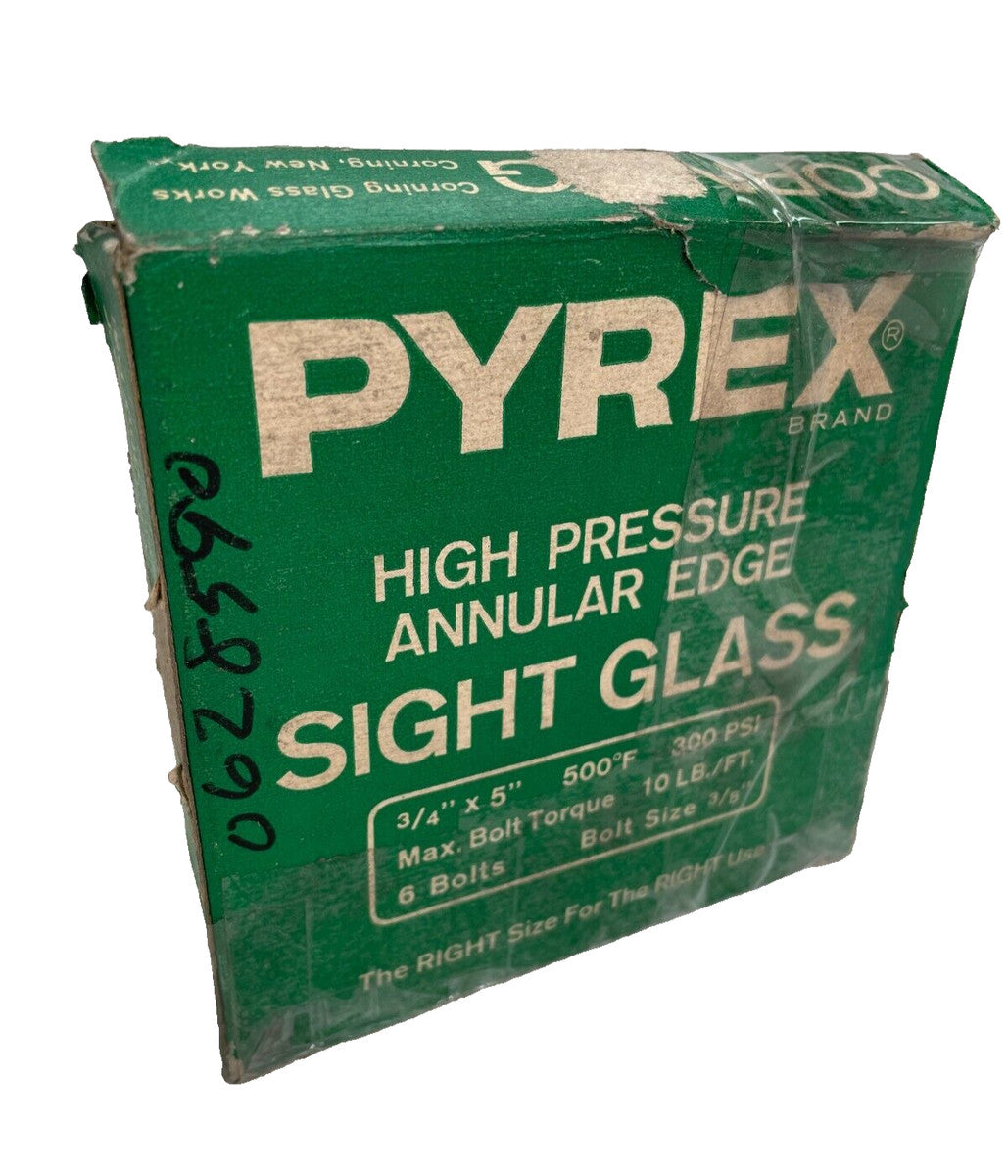 PYREX Sight Glass High Pressure Annular Edge 3/4