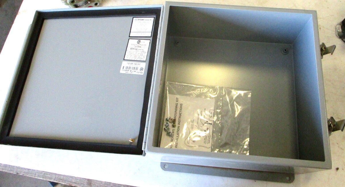 Eaton B-Line 12126-12CHC JIC Enclosure, Continuous Hinge Cover, NEMA 12 12x12x6
