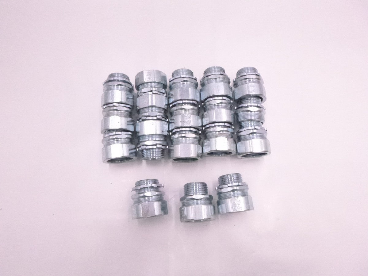 18 Pack Bridgeport 3001 3/4" Steel Compression Connector Rigid/Imc