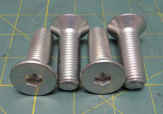 (4) Alloy Steel Hex Drive Flat Head Screw M16 x 2 mm Thread, 50 mm Long