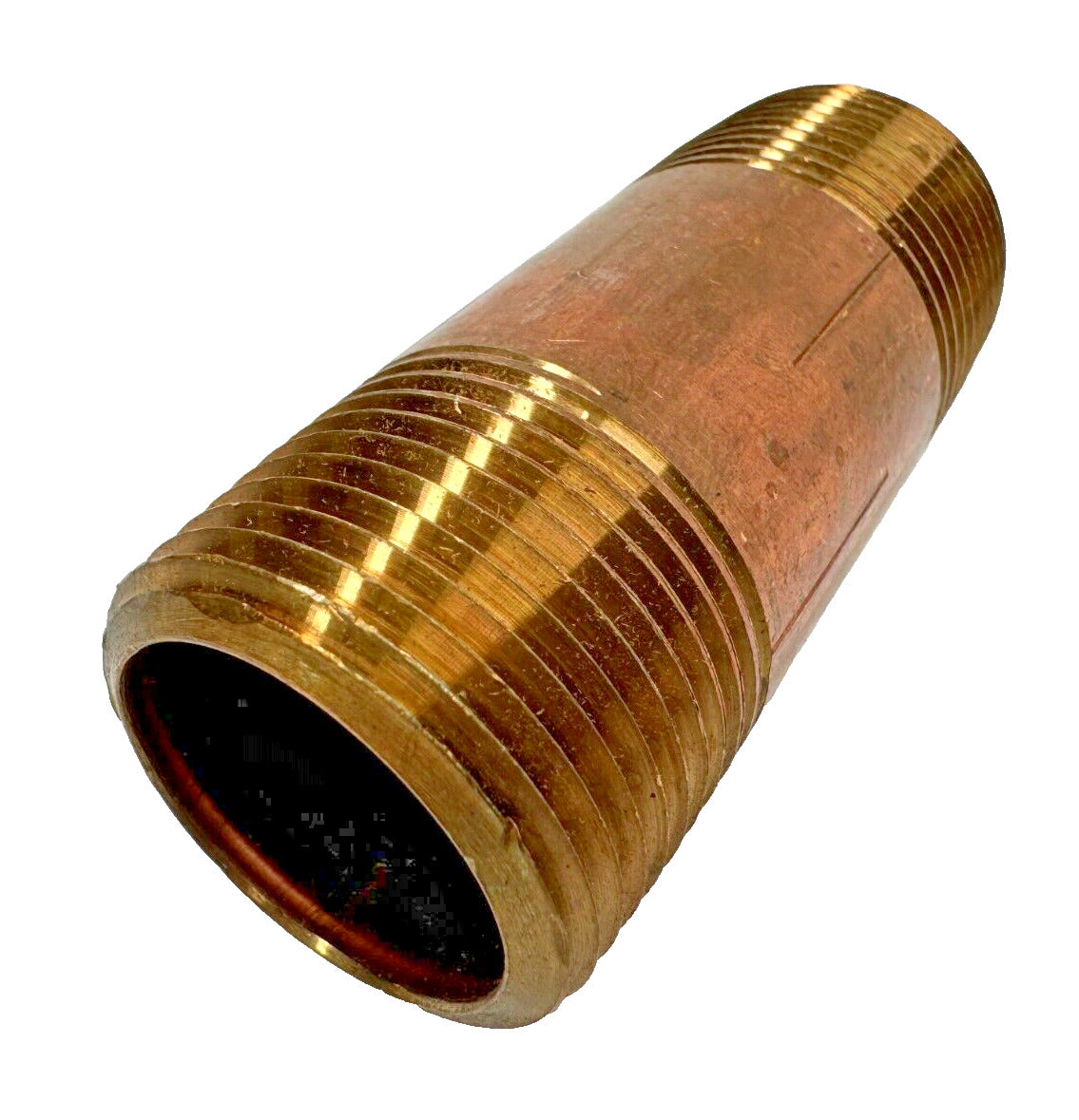 BRASS Nipple 1" Schedule 40 x 3" Long Thread Both End Nipple, Seamless