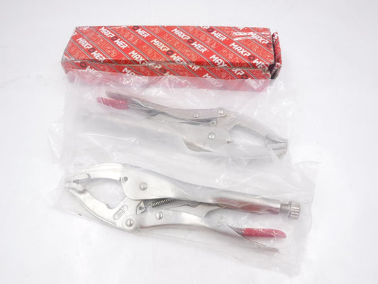 2 Pack MAXPOWER 10" Adjustable Opening Curved Jaw Locking Pliers Set MXP190