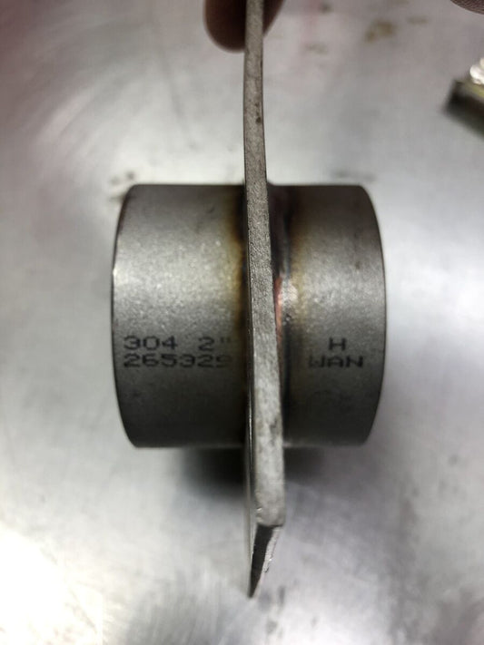 2 inch 304 SS Threaded Coupling with 5 Inch Square Mount. Lot Of 2