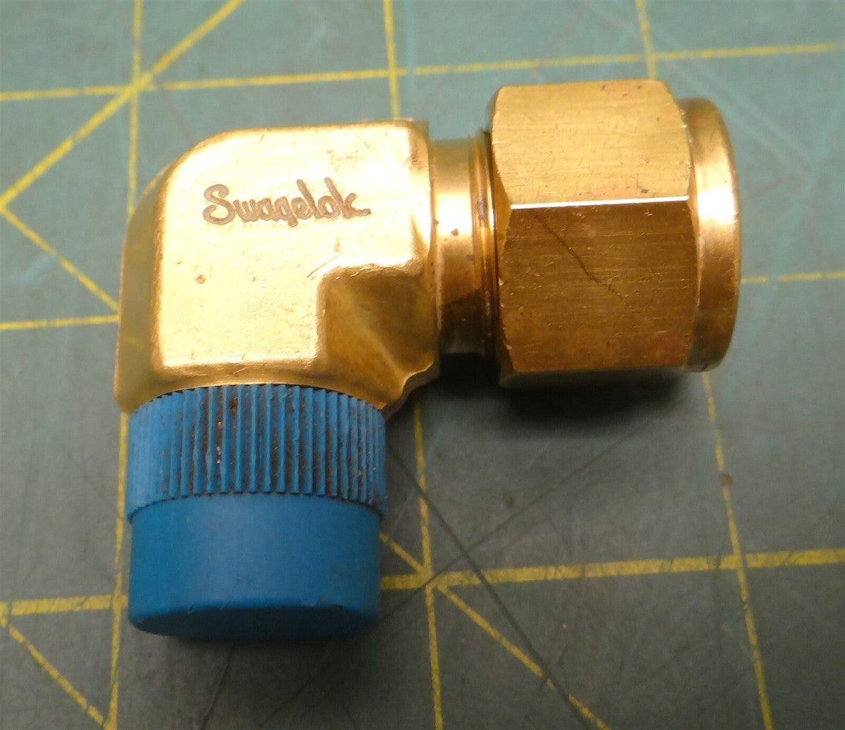 Swagelok B-810-2-6 Brass 90° Elbow 1/2" Tube OD x 3/8" Male NPT Tube Fitting