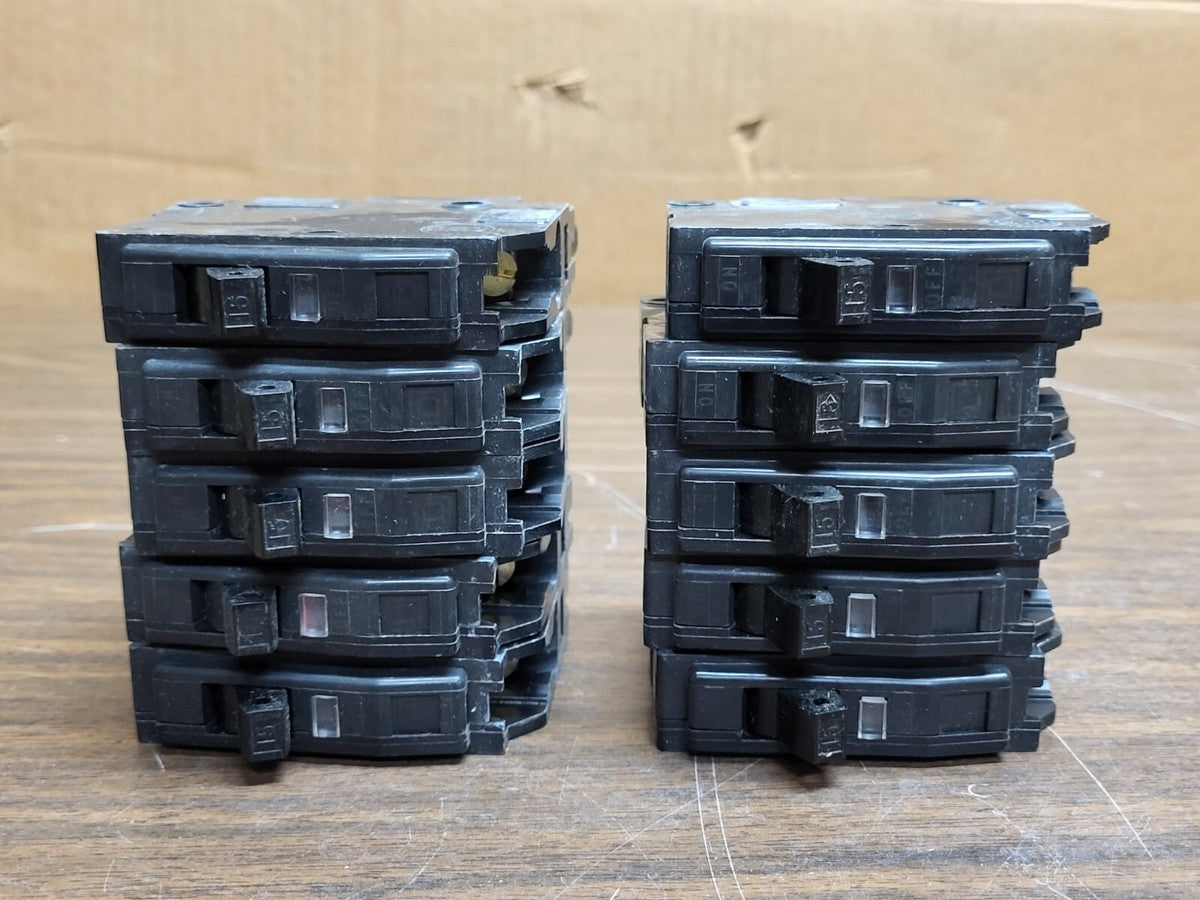SQUARE D QO115 15 AMP 1POLE 120/240V CIRCUIT BREAKER LOT OF 10