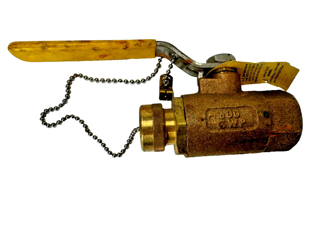 Apollo 70-104-HC  3/4" NPT Bronze Ball Valve x 3/4" Hose Connection, Cap & Chain