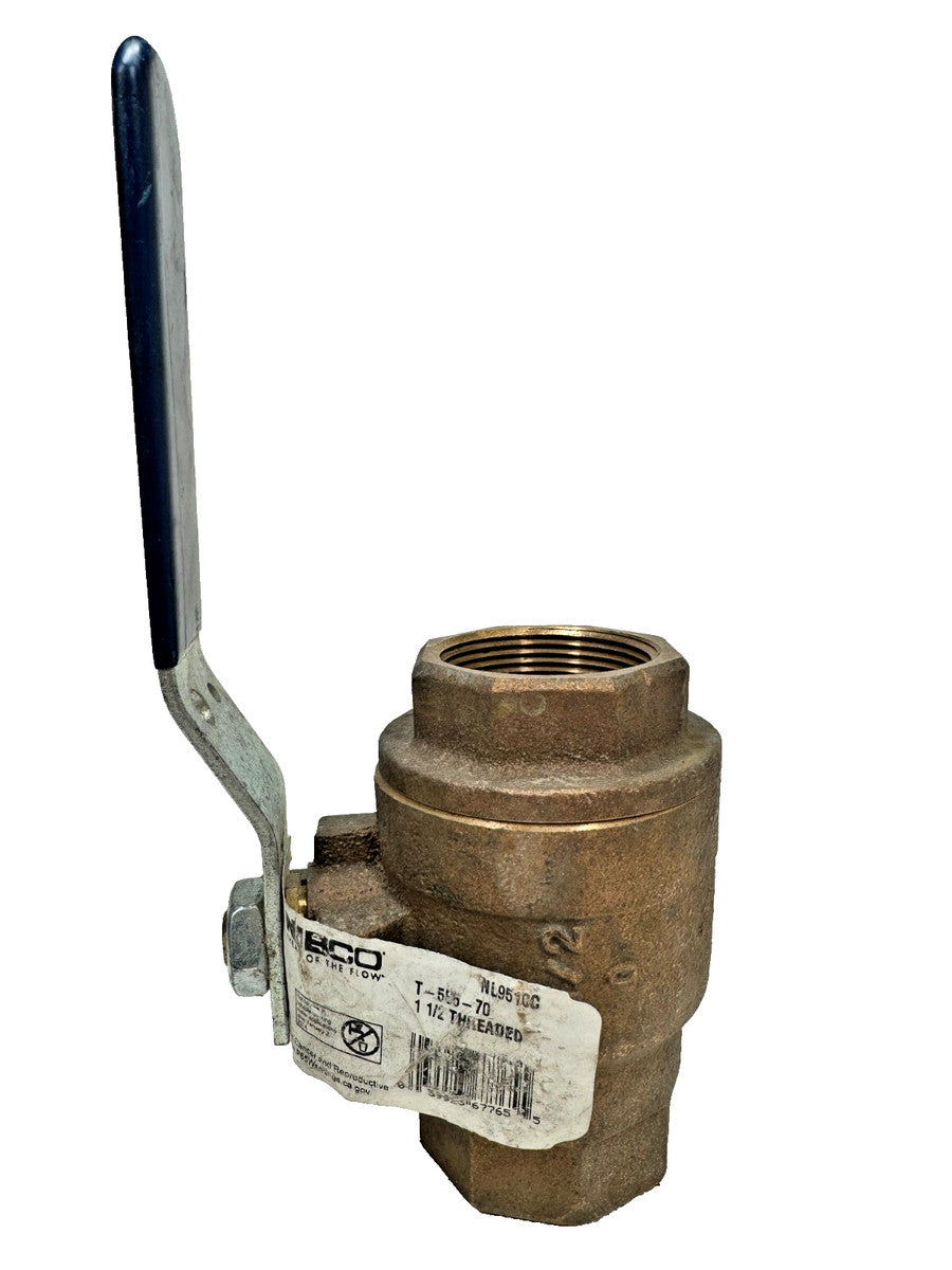 NIBCO T-585-70 (NL9510C) 1-1/2" NPT Bronze Full Port Ball Valve 600-CWP Lever Op