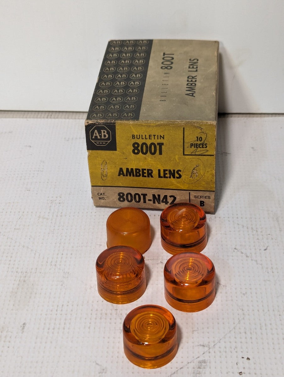 Lot of 5 Allen-Bradley Amber Lenses 800T-N42