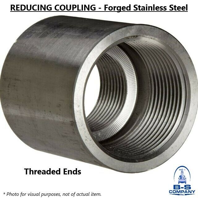Reducing Coupling 3/4" x 1/4" 3000# Forged Stainless 304 Threaded (Lot of 5)