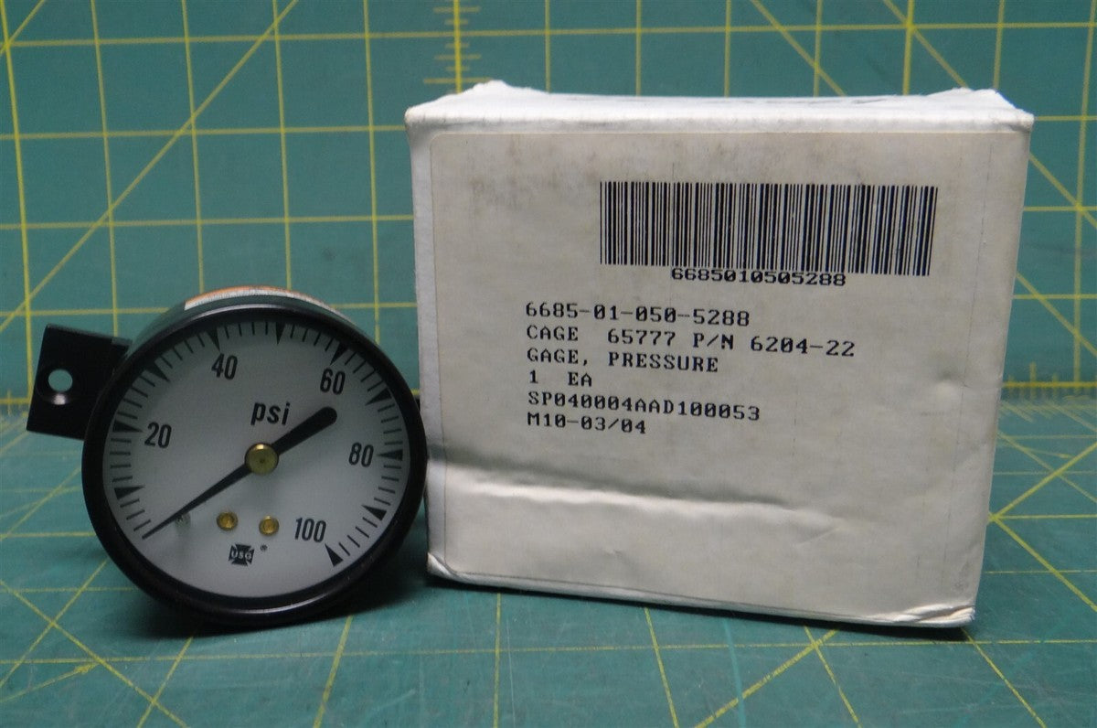 Air Dry Co 6204-22 Dial Indicating 2" Pressure Gauge 0-100 PSI 6685-01-050-5288