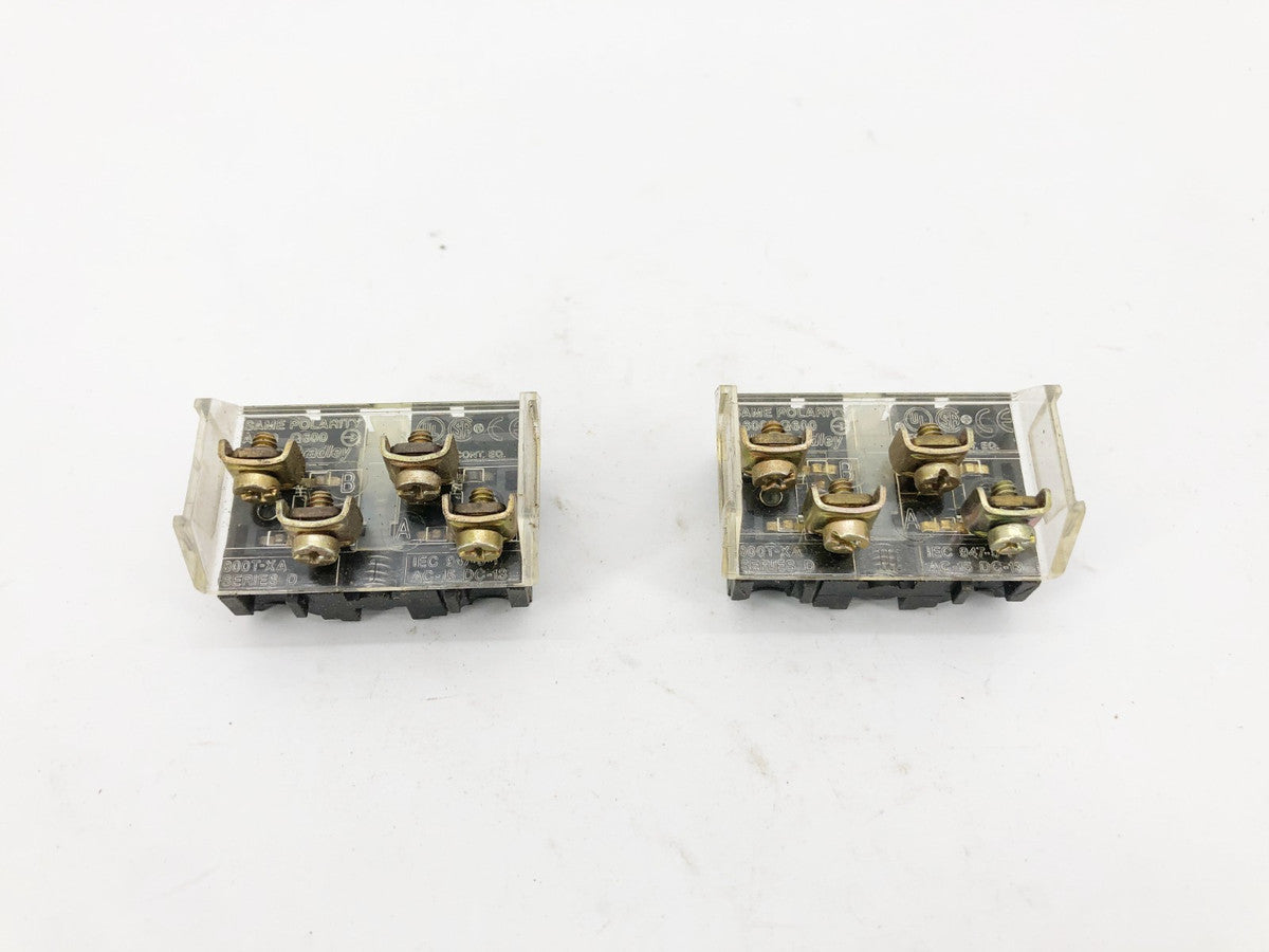 Lot of 2 New Allen Bradley 800T-XA Ser. D Contact Blocks 1 NO - 1 NC - No Box