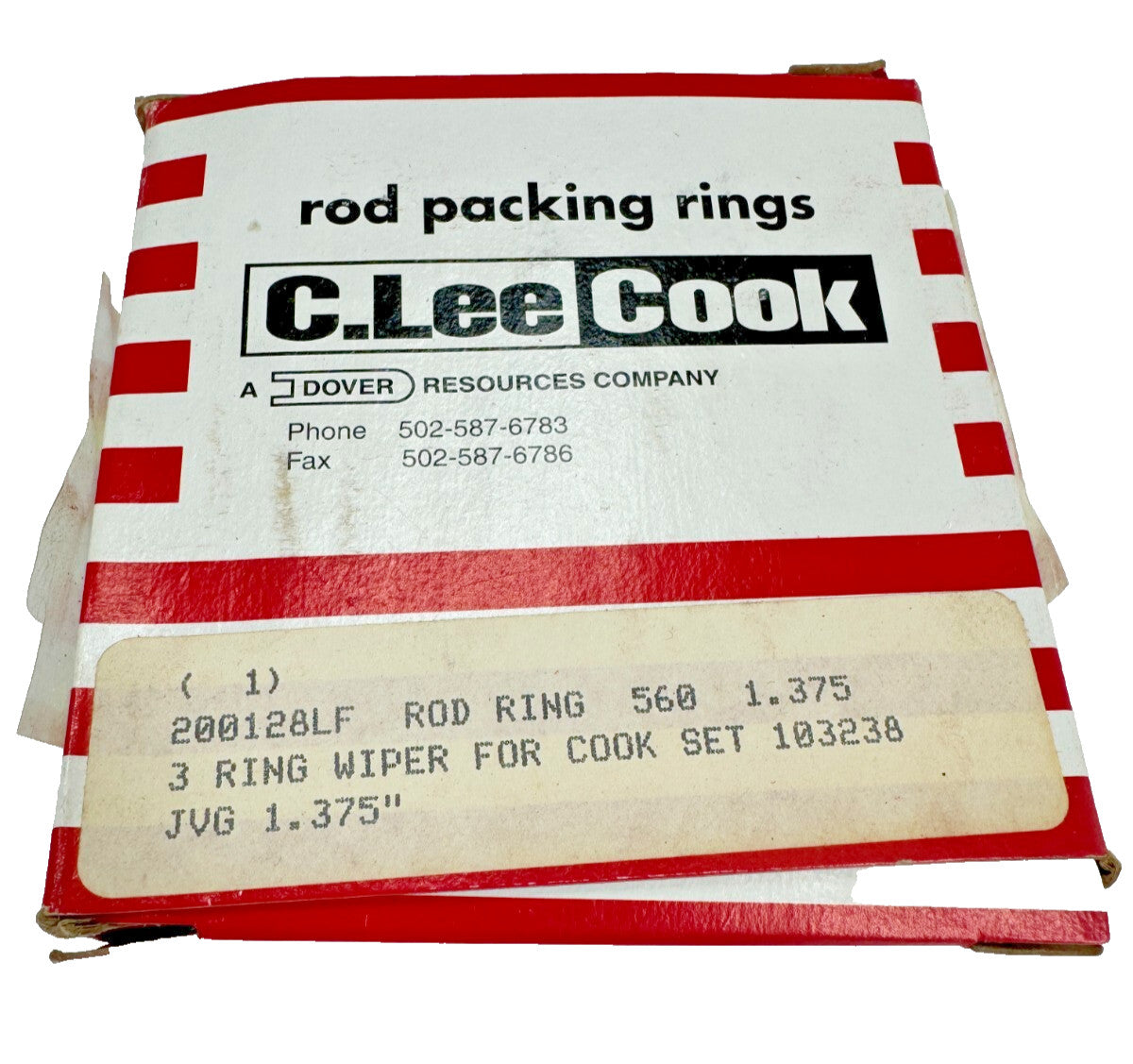 DOVER / COOK  PN: 200128LF Rod Ring 560  1.375" 3-Ring Wiper Set for PN: 103238