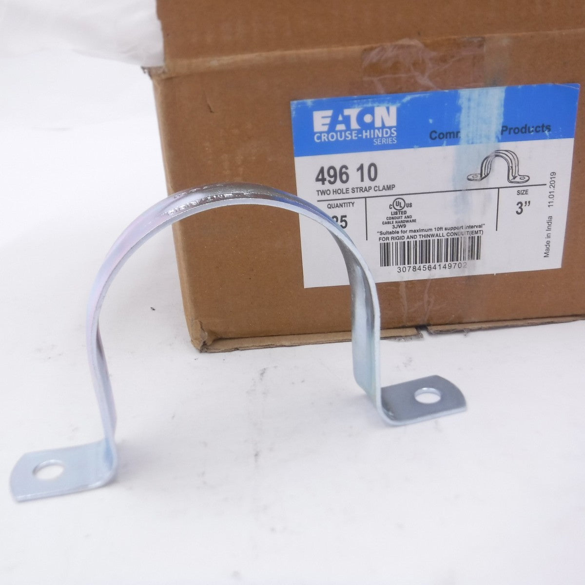 25 Pack Eaton Crouse-Hinds 3" Two Hole Strap Clamp 496 10