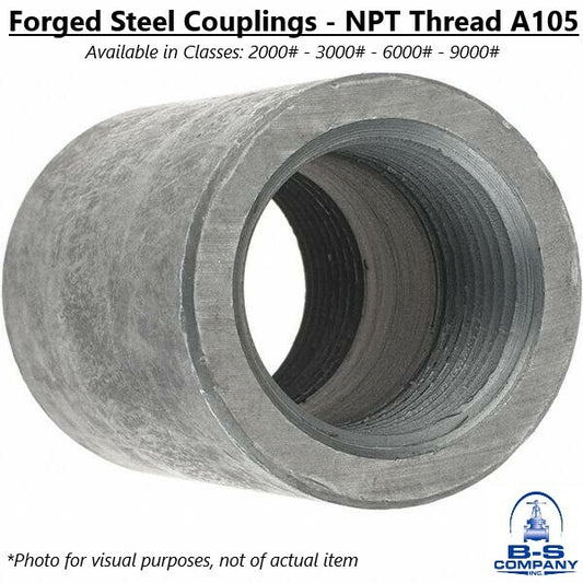(3) Forged Steel COUPLING 1" Socket Weld x Female NPT Thread A105 3000 lb.
