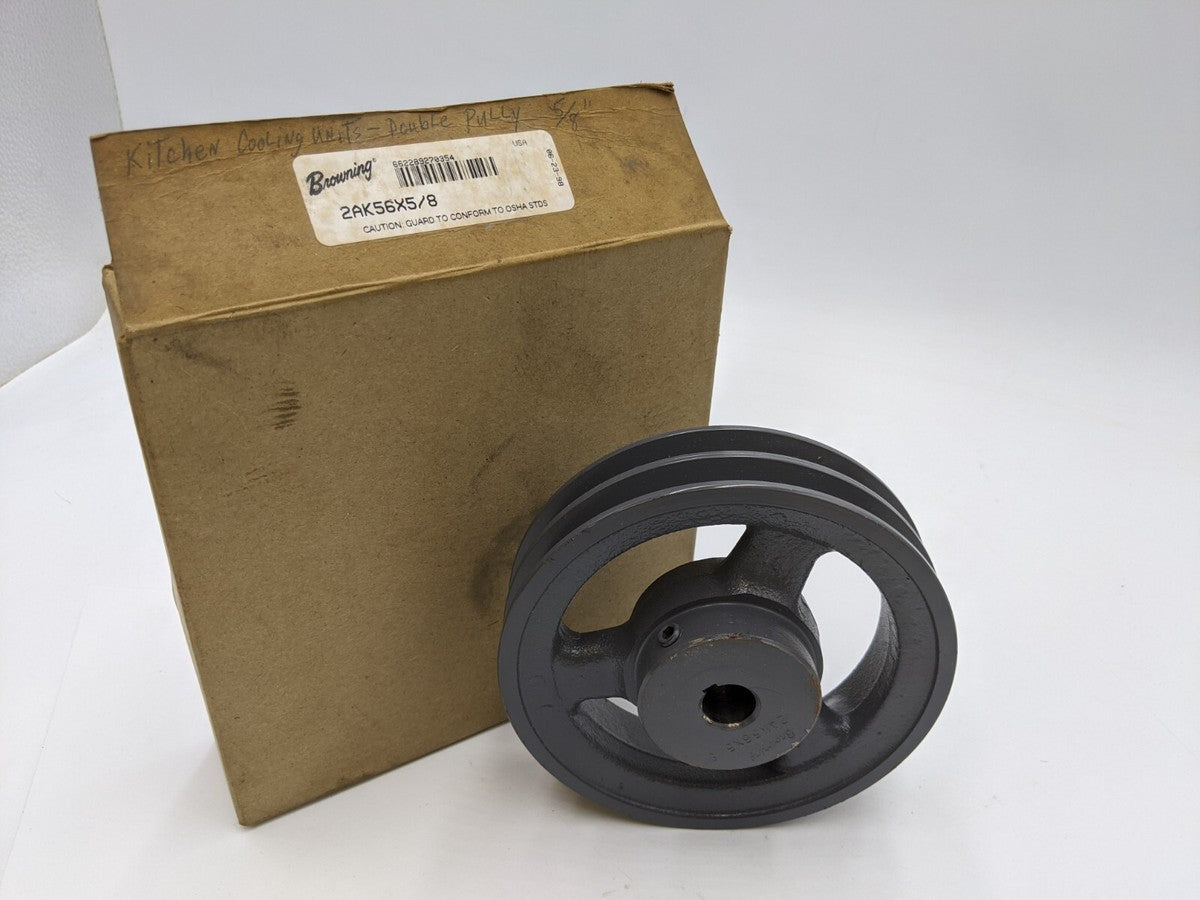 Browning 2AK56x5/8 2 Groove V Belt Pulley 0.625" Bore 5.45" Outside Diameter