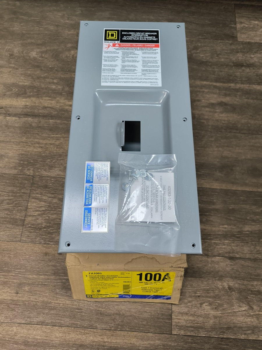 Square D FA100S Circuit Breaker Enclosure 600V Type 1 Enclosure