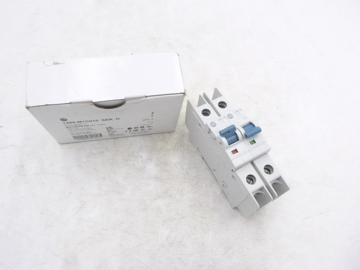 2 Pack Allen Bradley 1489-M1C010 1 Pole Miniature Circuit Breaker 1A