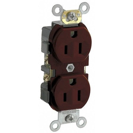 Leviton Cr15 Straight Blade Receptacle, 5-15R, 15 A, 125V Ac, 2 Pole, 3 Wire,