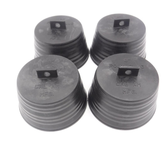 4 Pack Cal Am 6" Poly Pull Plug Black